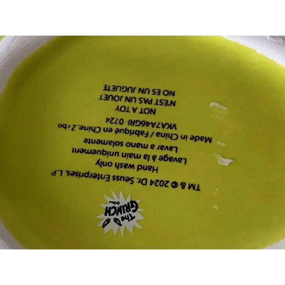 Dr Seuss How The Grinch Stole Christmas Ceramic Spoon Rest‎ Holiday Green NEW